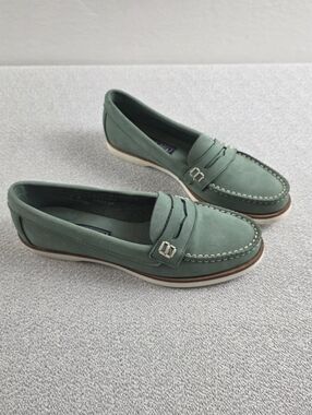 Land's End Classic Penny Loafers Shoes Mint Green Women's 8B